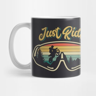 Just Ride // Retro Sunset Motocross Goggles Mug